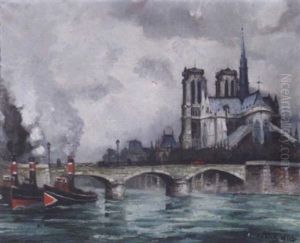Bateau A Vapeur Pres De Notre Dame