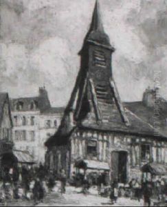 Un Jour De Marche Sur La Place De L'eglise Sainte-catherine A Honfleur
