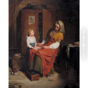 Interieur Mit Grossmutter Und Enkelin