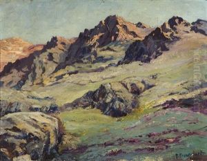 Crags, Black Rock Looking North From Cliff Creek Canyon, High Sierras by Eugene Pierre Franquinet