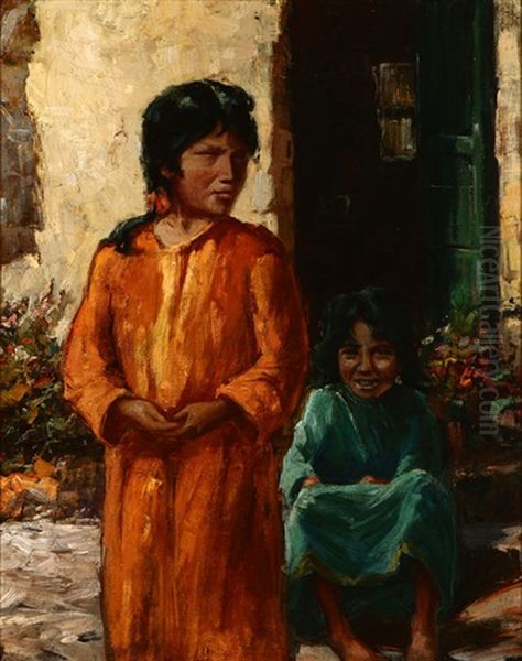 Sisters, Two Figures Outdoors - view 1