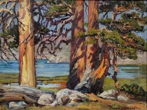 Landscape With Redwoods, Five Lakes Basin, Sierra Nevada, California by Eugene Pierre Franquinet
