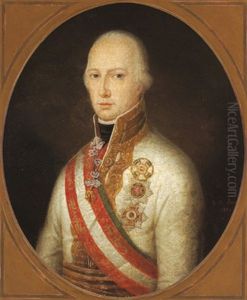 Portrat Des Jungen Kaisers In Feldmarschallsuniform, Dekoriert Mit Dem Orden Vom Goldenen Vlies Und Den Bruststernen Der Osterreichischen Hausorden by Franz Joseph I. (Emperor of Austria)