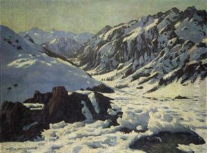 Hochgebirgslandschaft Im Winter by Heinrich Franz