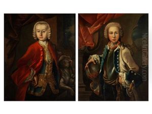 Brustbildnis Eines Jungen Adeligen (+ Portrait Eines Hofischen Knaben; Pair) by Johann Michael Franz