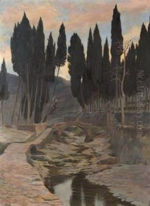 Ruisseau Entre Les Cypres