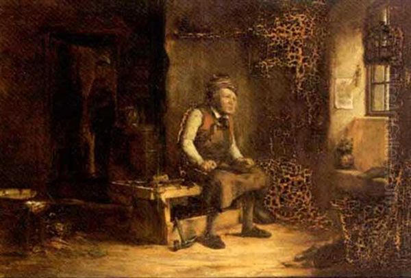 A Cobbler In An Interior, Looking At A Bird In A Cage - view 1