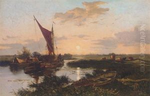 Sunset Near Lichfield by Alexander Fraser the Younger