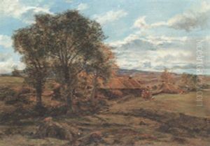 Feeding The Chickens by Alexander Fraser the Younger