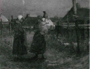 Neighbours At Skateraw by Alexander Fraser the Younger