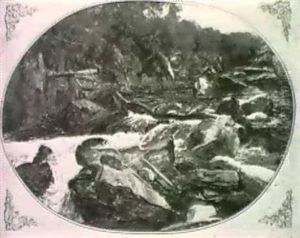 A Salmon Leap On The Conway, North Wales by Alexander Fraser the Younger