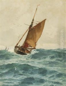 A Dutch Cutter On The Waves by John Fraser