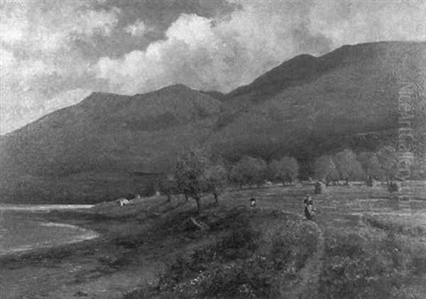 Extensive Landscape With Women On Shore Path - view 1