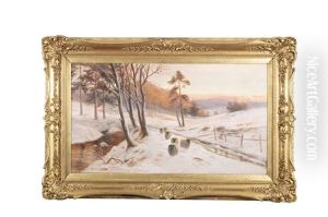 A Winter Landscape With Sheep by Malcolm Fraser