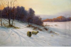 Sheep In Winter Landscape by Malcolm Fraser