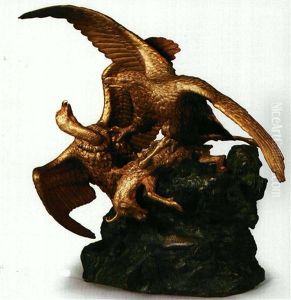 Le Combat De L'aigle Et Du Vatour Pour Le Chamois by Christophe Fratin