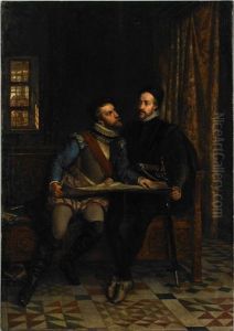 Portrait Of Wilhelm V. Oraunien D. Schweiger Und Moritz U Nassau Sich Berathen