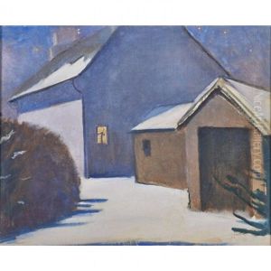 Barns In The Snow; Portrait Of A Young Woman Smoking (2 Works) Barns In The Snow; Portrait Of A Young Woman Smoking (2 Works)