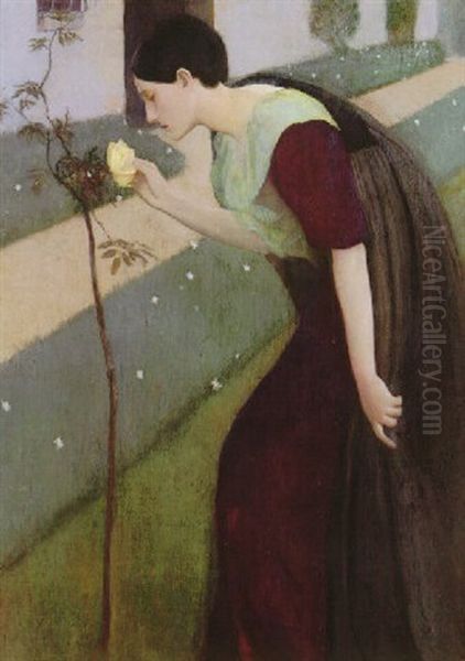 Woman With A Rose - view 1