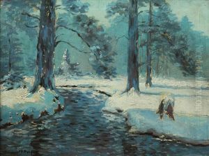 Paysage D'hiver by Charles Frechon