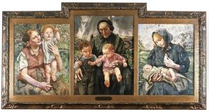 Sainte Famille - Les Ages De La Vie (triptych) by Leon Frederic