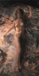L'aurore Or L'aube Arrachant Les T,nsbres by Leon Frederic