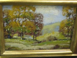 Sun-dappled Landscape (+ Another; Pair) by Ernest Fredericks