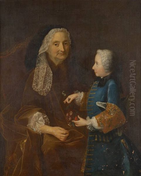 Portrait De Dame Anne Lochereau Et De Auguste Simon Brillant, Age De 6 Ans - view 1