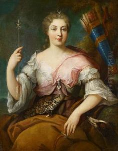 Portrat Einer Dame Als Jagdgottin Diana by Jean-Martial Fredou