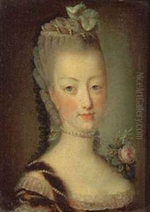 Portrait De Marie-antoinette Dauphine by Jean-Martial Fredou