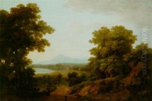 Italianate Landscape With A View Of A Lake by Robert Freebairn