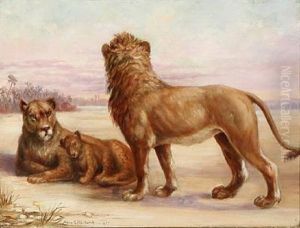 A Lion Family On The Savannah