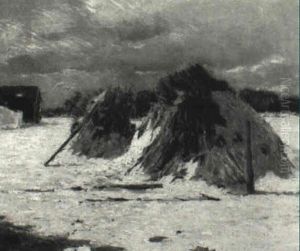 Haystacks In Winter by Charles H. Freeman