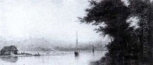 Thorpe Reach On The River Yarenear Norwich; And A View Possibly On The River Orwell by William Philip Barnes Freeman