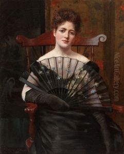 Portrait Of The Artist's Wife, Margaret Cecilia Keenan by Frederick Warren Freer
