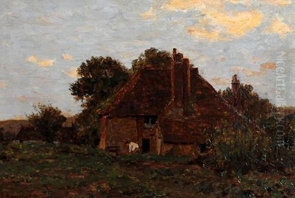 Kentish Cottage, With Figure In A Garden Before - view 1