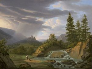 Gewitterstimmung Uber Einer Burg In Den Schweizer Alpen by Frederic Fregevize