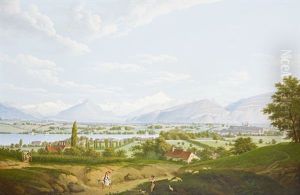 Geneve Et Le Mont-blanc, Vue Depuis Pregny by Frederic Fregevize