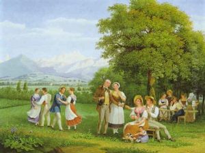 Fest Auf Dem Lande Bei Genf Mit Blick Auf Den Mont Blanc by Frederic Fregevize