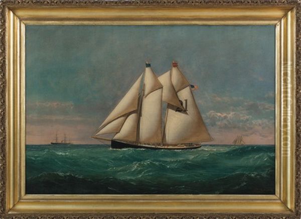 New York Pilot Schooner "america", No. 21, With Owner's Flag "w.h.a." - view 1