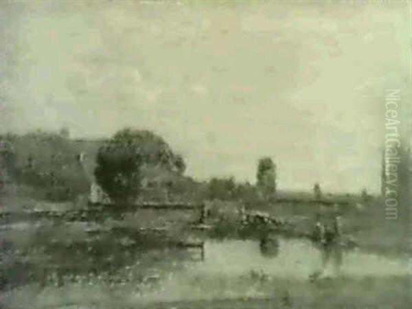 Washerwomen On The River's Edge - view 1