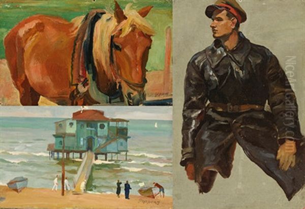 Beach Scene; Portrait Of A Young Man; Horse - view 1