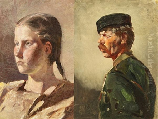 Portrait Of A Young Woman; Portrait Of A Man (pair) - view 1