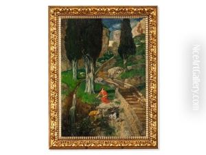 Landscape With Shepherdess by Alexander Frenz