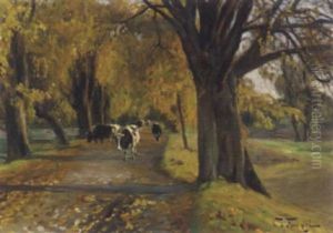 Kuhe Am Heimweg by Oskar Frenzel