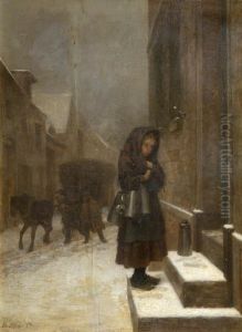 The Little Milkmaid by Charles Edouard Frere