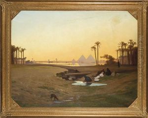 Las Piramides De Guiza by Charles Theodore Frere