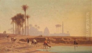 Caravane A L'oasis by Charles Theodore Frere