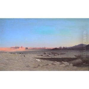 Ruines De Palmyre Au Soleil Couchant by Charles Theodore Frere