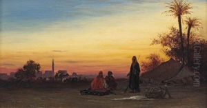 The Nomads' Encampment At Sunset